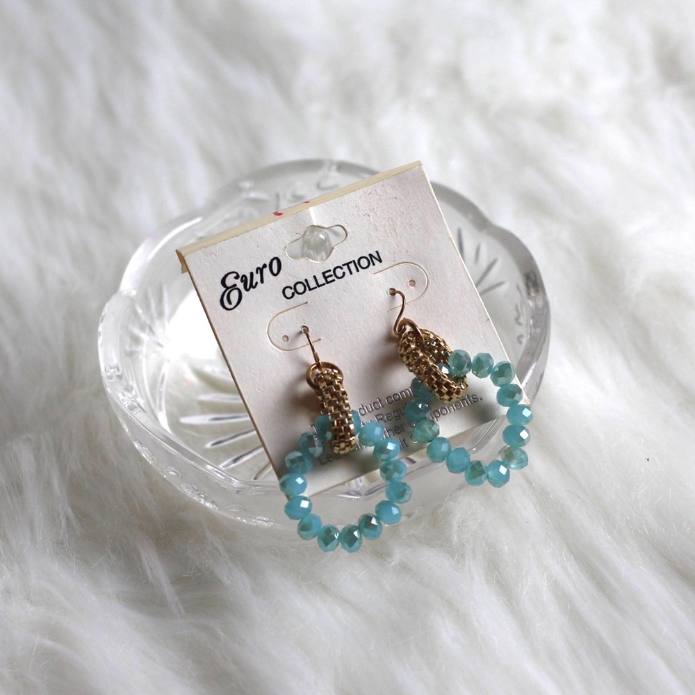 Blue Rhinestone Mini Hoop